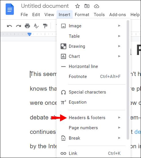 Comment supprimer un en-tête de Google Docs