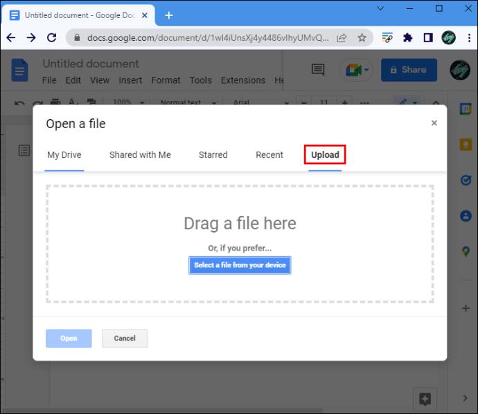 How To Open A DOCX File With Google Docs