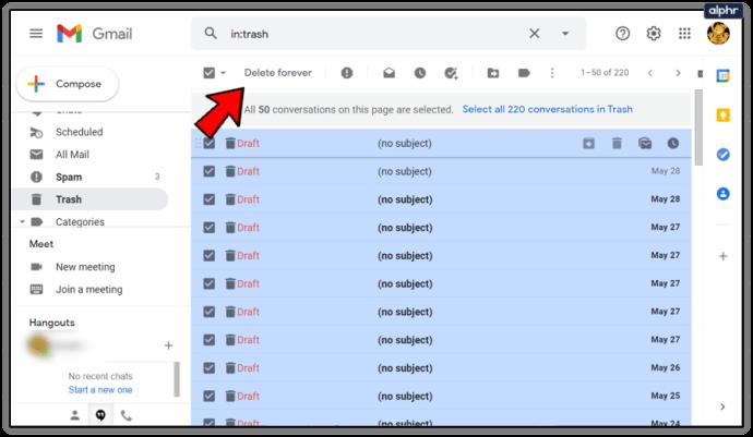 Como esvaziar automaticamente a lixeira no Gmail