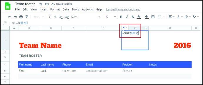 Comment ajouter des puces dans Google Sheets