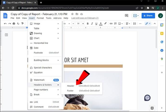 Comment créer différents en-têtes pour différentes pages dans Google Docs