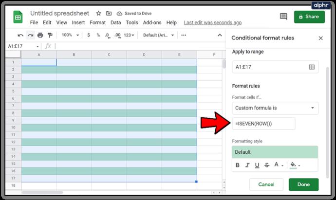 Comment sélectionner des lignes alternées dans Google Sheets