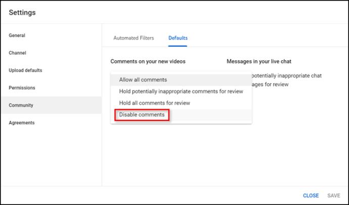 How To Disable Comments On YouTube