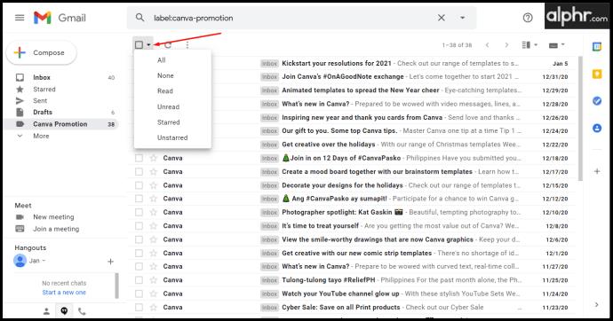 So wählen Sie mehrere E-Mails in Gmail aus