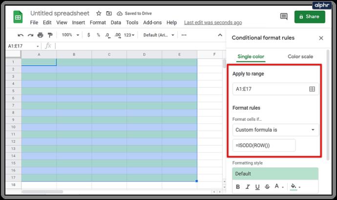 Comment sélectionner des lignes alternées dans Google Sheets