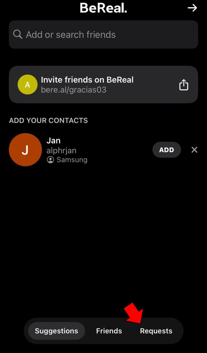 Como adicionar amigos no BeReal