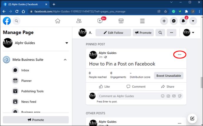 Comment épingler une publication sur Facebook