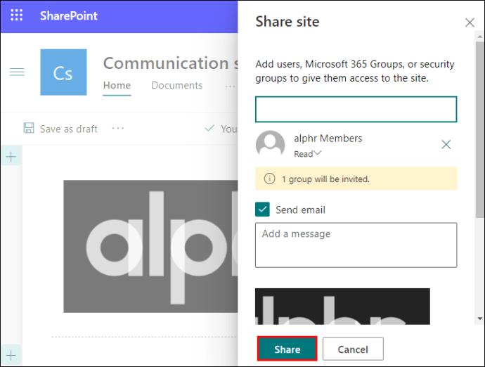 كيفية إضافة أعضاء إلى مجموعة في SharePoint