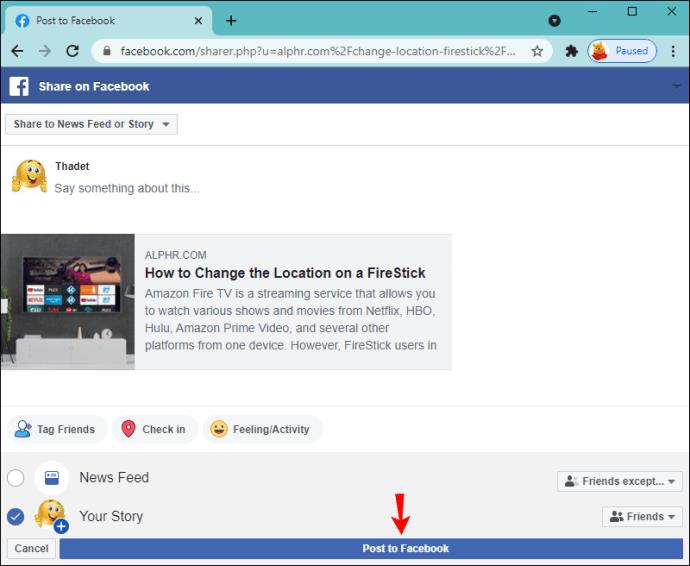 Como adicionar links às histórias do Facebook