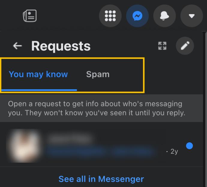 Comment afficher les demandes de message sur Facebook Messenger