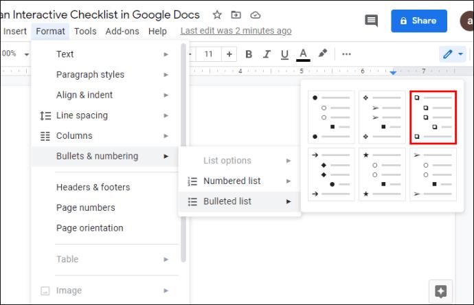 Cómo crear una lista de verificación en Google Docs