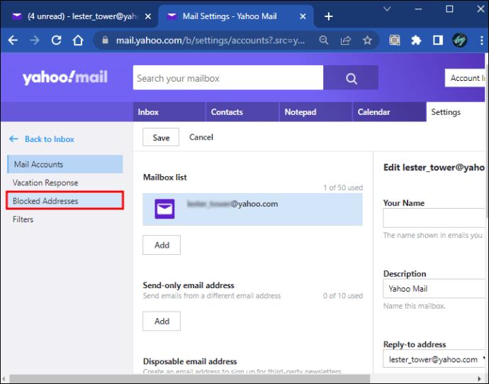 Como bloquear um endereço de e-mail no Yahoo