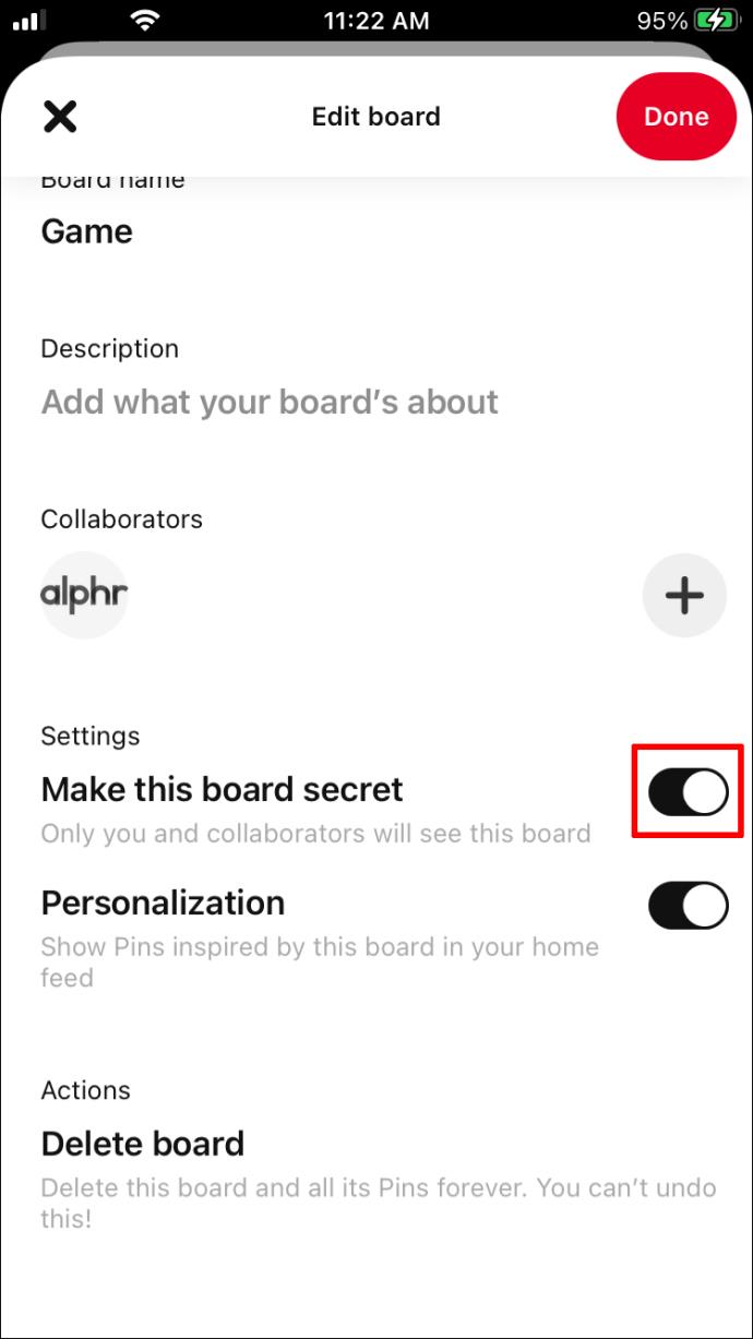 कैसे Pinterest में एक बोर्ड निजी बनाने के लिए