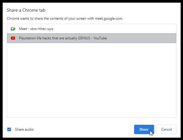 How To Share Audio In Google Meet