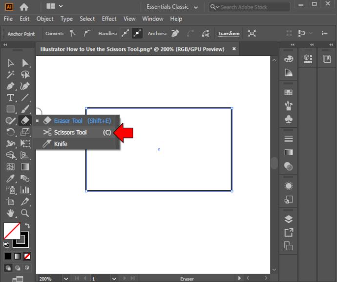 How To Use The Scissors Tool In Illustrator