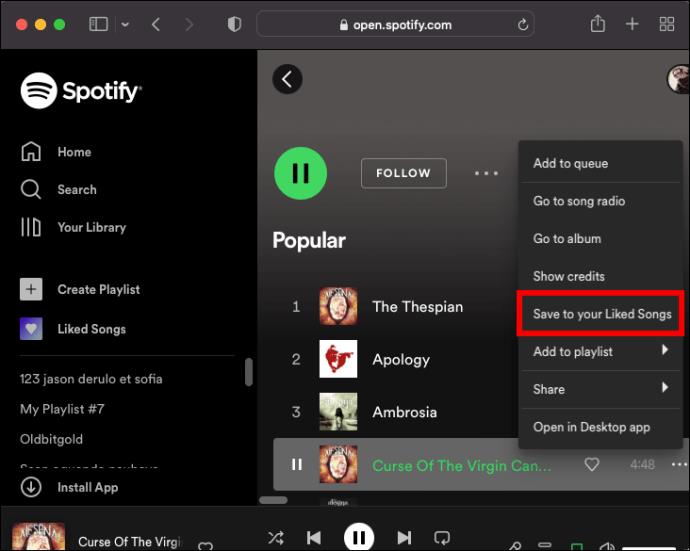 Como curtir todas as músicas em uma lista de reprodução do Spotify