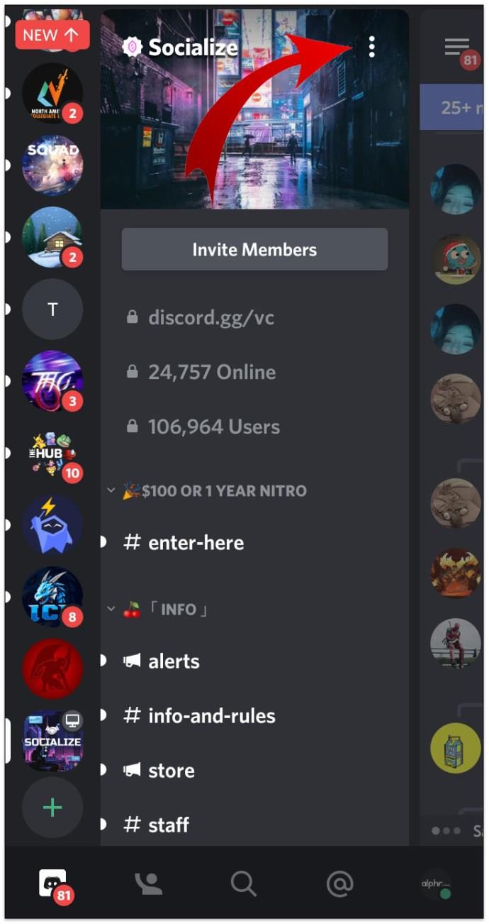 Как покинуть сервер Discord