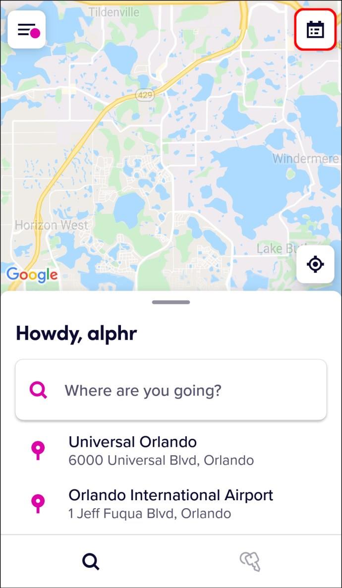 Como visualizar corridas agendadas no Lyft