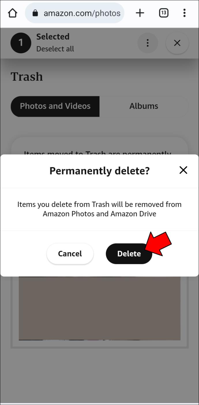 Amazon Photosのゴミ箱を空にする方法