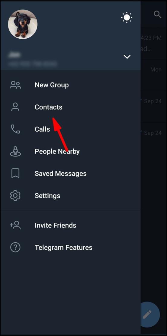 Comment ajouter un contact dans Telegram