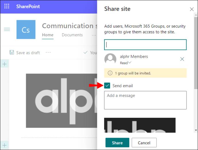 كيفية إضافة أعضاء إلى مجموعة في SharePoint