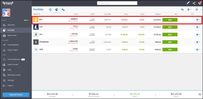 Comment transférer vers un portefeuille d'Etoro