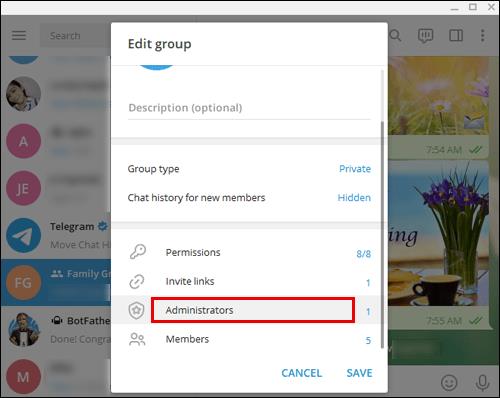 Como adicionar um administrador no Telegram