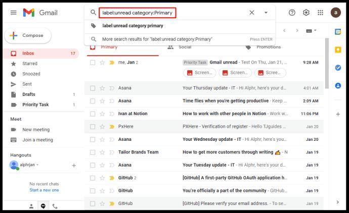 Como encontrar e-mails não lidos no Gmail