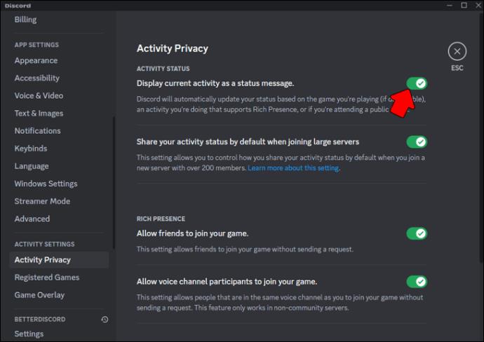 Comment masquer l'activité du jeu dans Discord