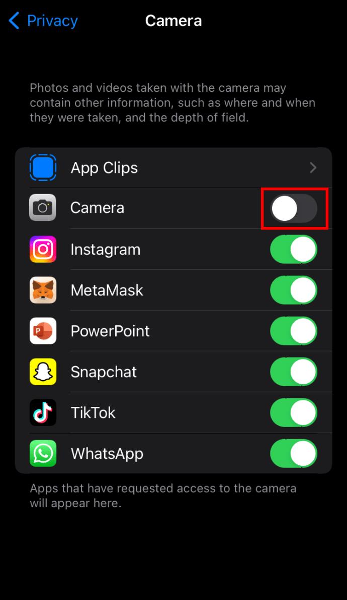 Como desativar a câmera em um iPhone