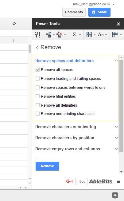 Comment supprimer des espaces dans Google Sheets