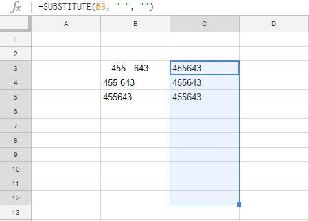 Comment supprimer des espaces dans Google Sheets