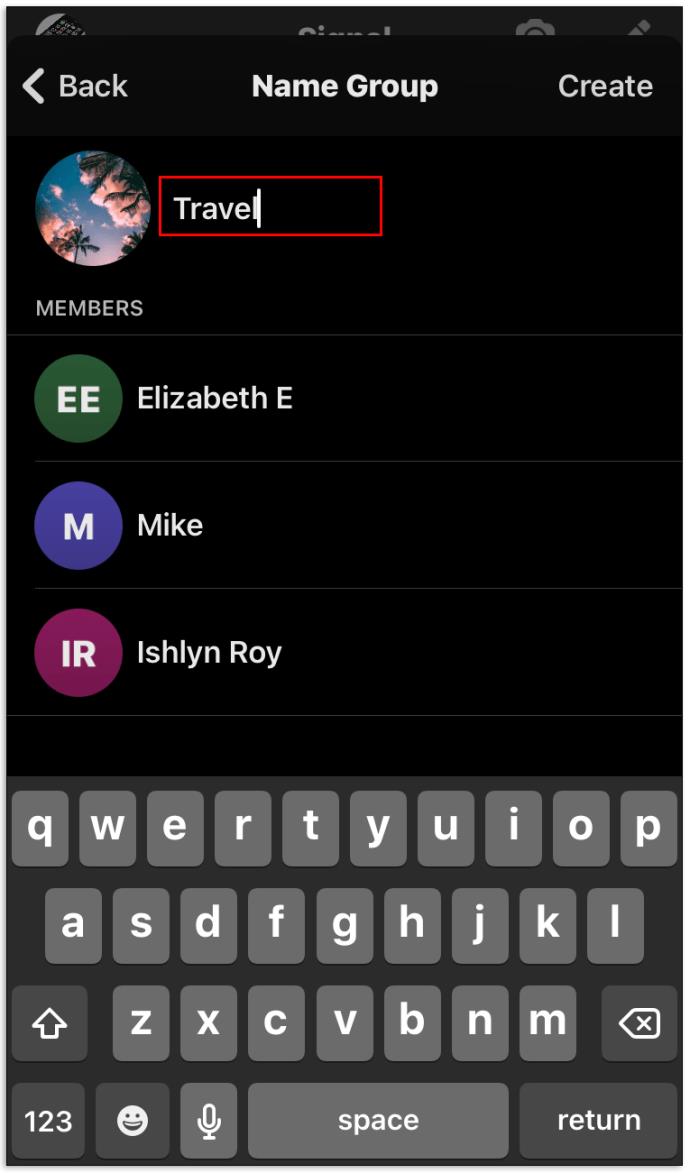Como criar um grupo no Signal