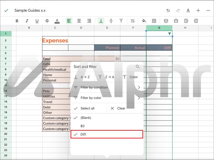 Como copiar sem linhas ocultas no Google Sheets