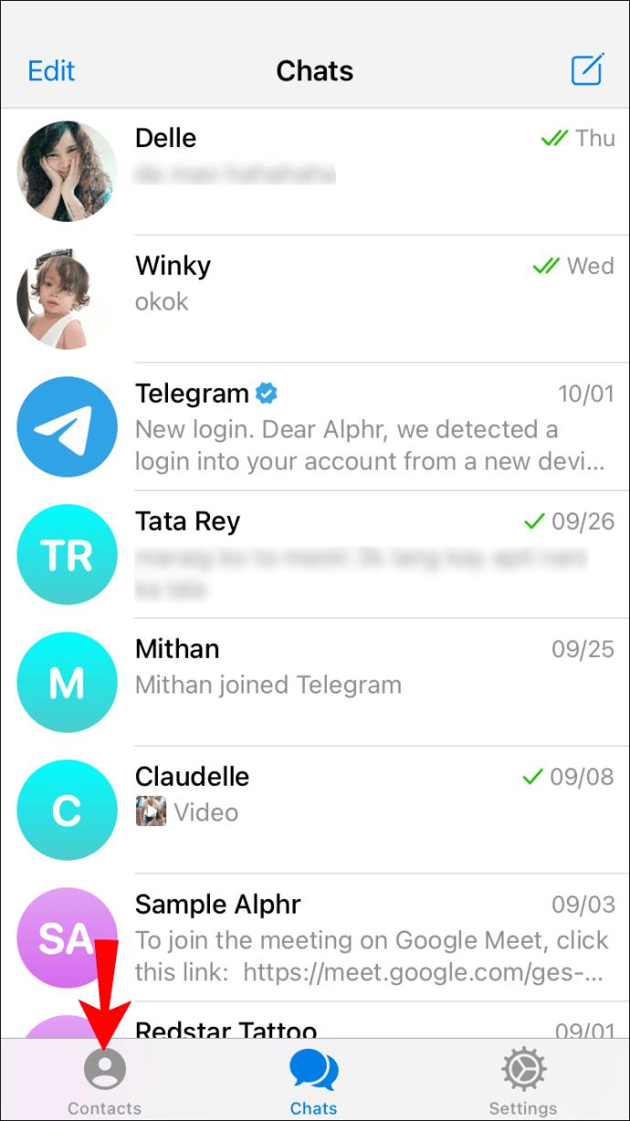 Comment supprimer des contacts dans Telegram