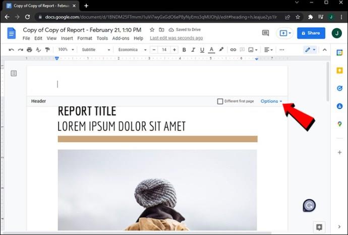 Comment créer différents en-têtes pour différentes pages dans Google Docs