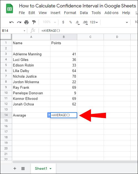 Comment calculer l'intervalle de confiance dans Google Sheets