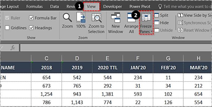 Comment figer la ligne du haut dans Excel