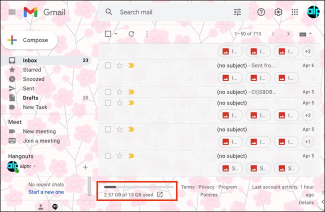 Comment vérifier le stockage disponible dans Gmail