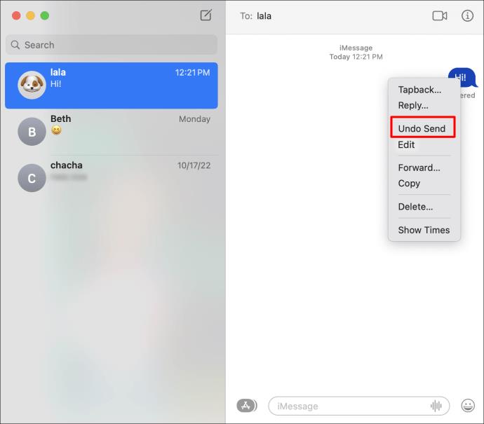 Cómo cancelar el envío de un mensaje en IMessage