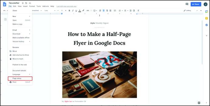 Comment créer un dépliant dans Google Docs