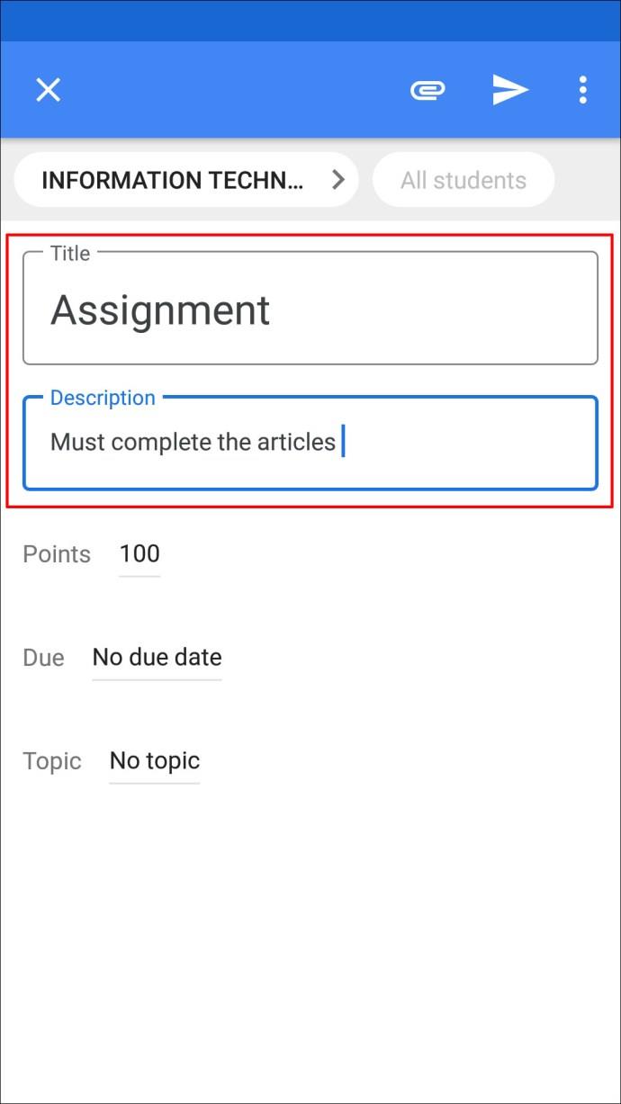 كيفية إنشاء واجب في Google Classroom