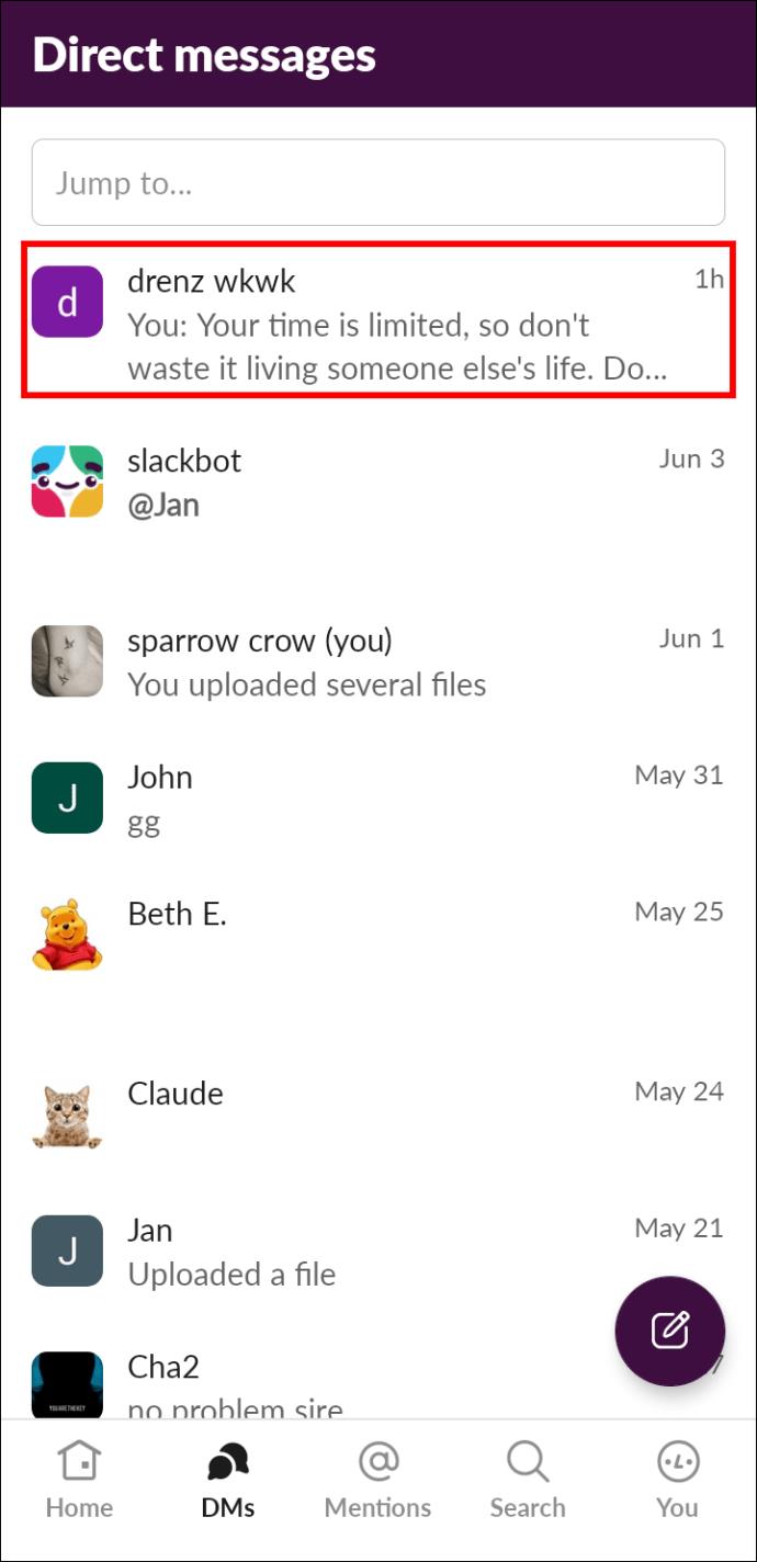 Comment répondre à un message spécifique dans Slack