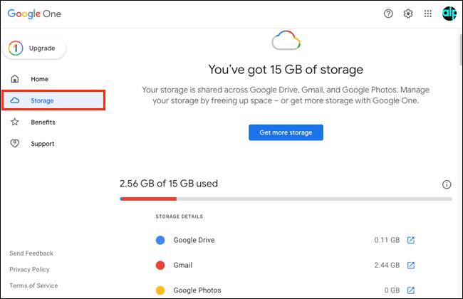 Comment vérifier le stockage disponible dans Gmail