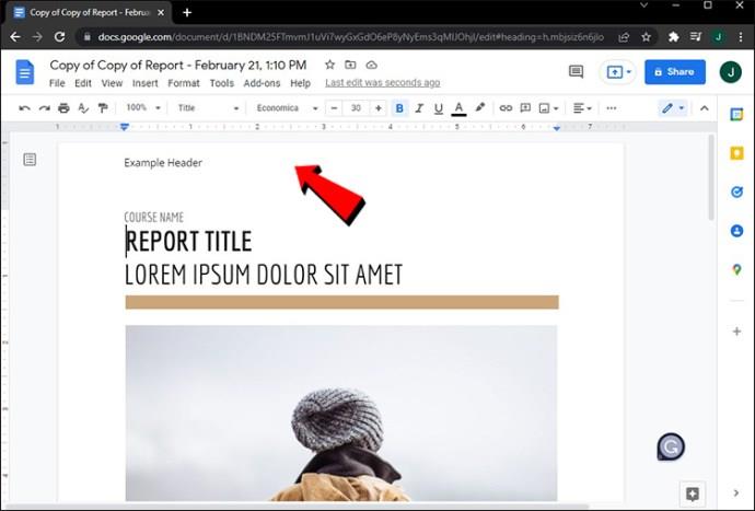 Comment créer différents en-têtes pour différentes pages dans Google Docs