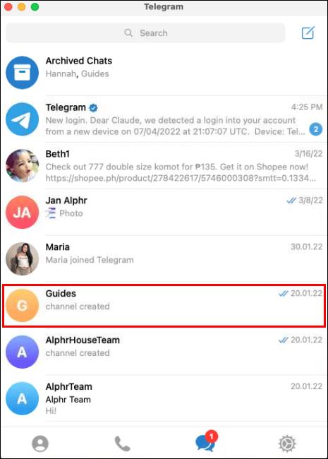 Comment supprimer une chaîne dans Telegram