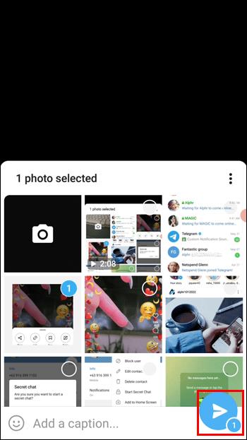 Comment envoyer une photo expirante dans Telegram