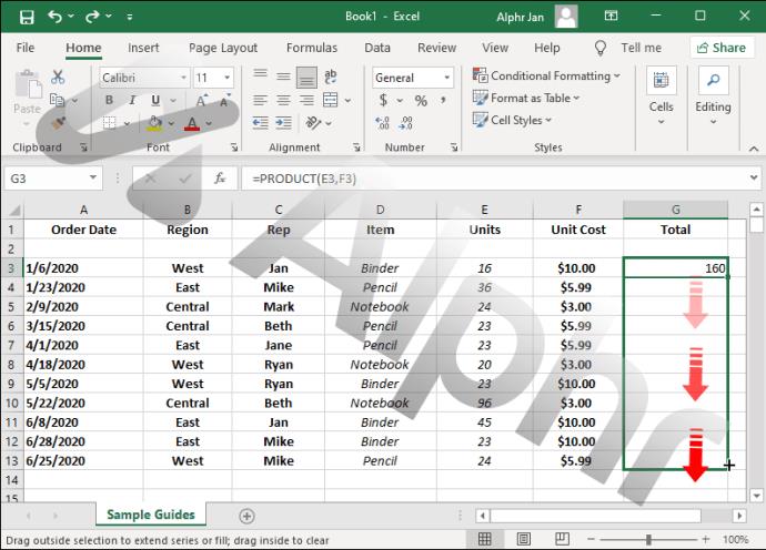 Comment copier une formule dans Excel