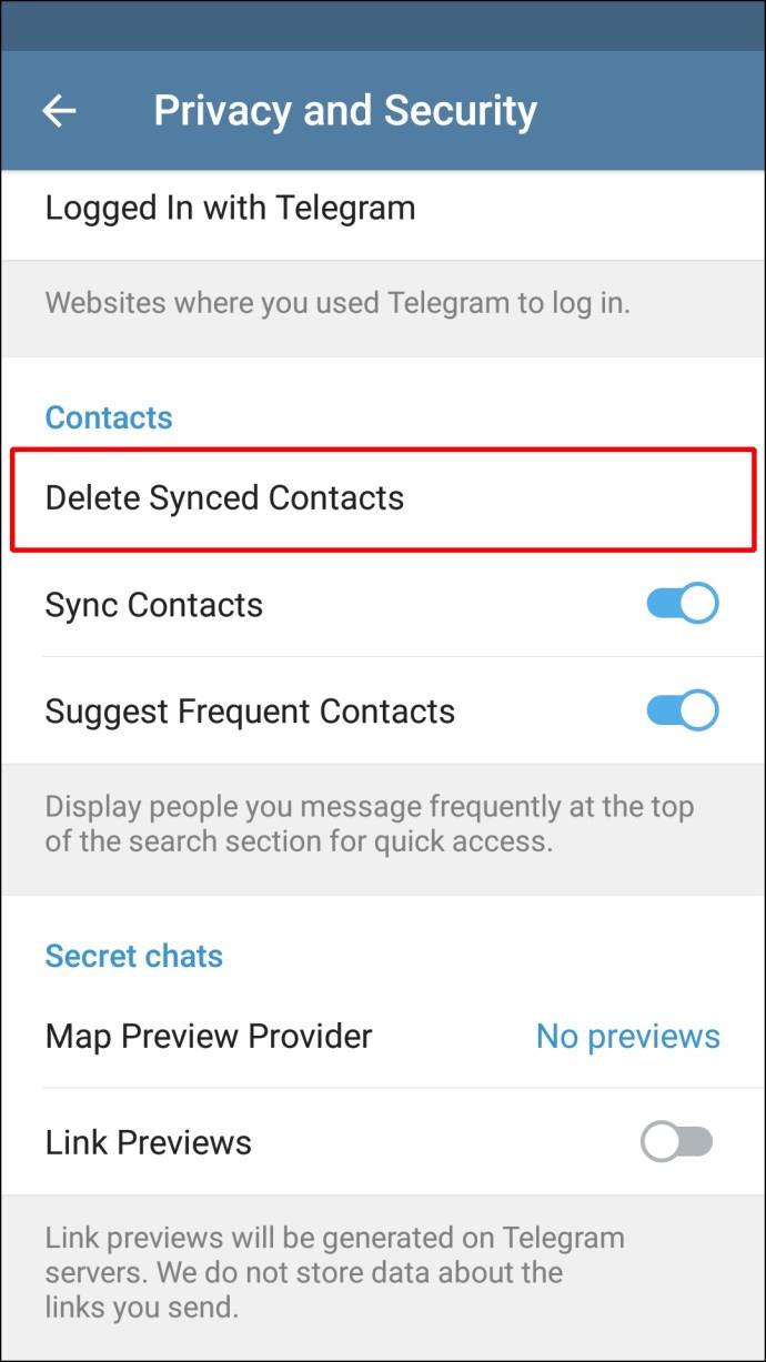 Comment supprimer des contacts dans Telegram