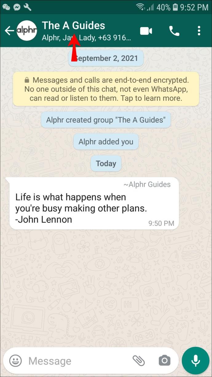 كيفية حذف مجموعة في WhatsApp